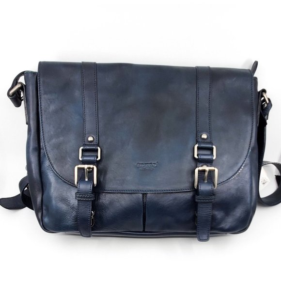 New Old Trend Blue Leather Women's Messenger Bag